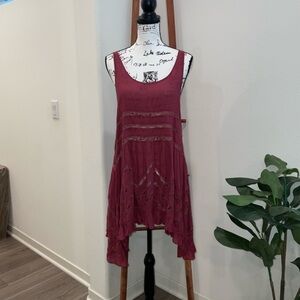 Free People Burgundy High Low Dress